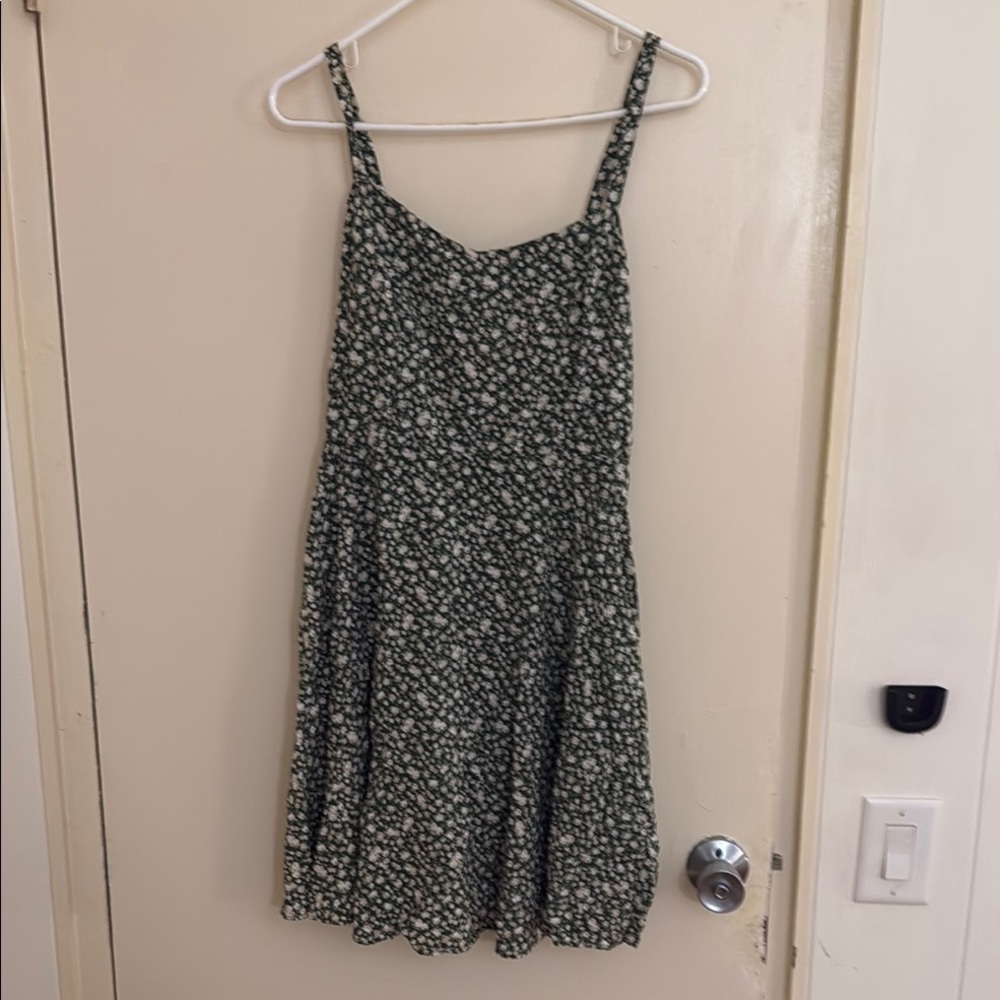 Old Navy Green and White Sleeveless Mini Sundress